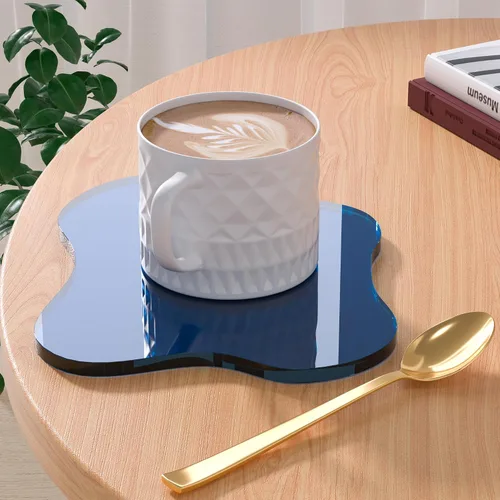 Vista 17 de Posavasos Decorativos de Acrílico, Posavasos Irregulares para Bar y Bebidas, Posavasos para Taza de Café con Forma de Nube Transparente, Perfecto