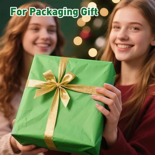 Vista 5 de TUXIYA 200 hojas de papel de seda verde para bolsas de regalo, 14 x 20 pulgadas, papel de seda verde a granel para envoltura de regalo, relleno