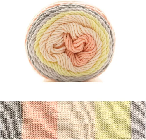 Vista 16 de Hilo de color de algodón para tartas, hilo multicolor arcoíris para tejer y tejer a ganchillo, 2 bolas de 7.05 oz, 45% algodón, 55% acrílico, hilo