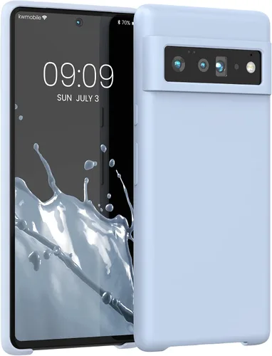 Vista 76 de kwmobile Funda Compatible con Google Pixel 6 Pro - Funda de teléfono de silicona TPU con acabado suave - Azul Arrecife