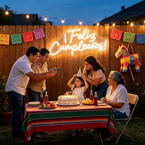 Vista 4 de Cartel de neón LED de Feliz Cumpleaños, más grande para decoración de pared con modulador de luz de cadena USB, reutilizable, letrero LED