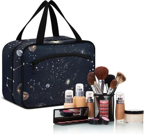 Vista 6 de ALAZA Neceser de viaje colgante para cosméticos, organizador de maquillaje portátil para mujeres y hombres, dormitorio universitario, hogar, baño