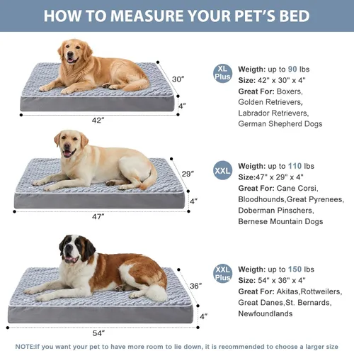 Vista 6 de WNPETHOME Camas ortopédicas lavables XL extra grandes para perros mayores Gris
