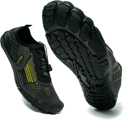 Vista 5 de deenor Adjustable Water Shoes for Men Quick Dry Wide Toe Aqua Shoes for Swim Beach Surf