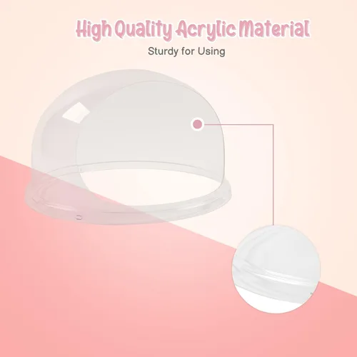 Vista 2 de ROVSUN Cubierta de máquina de algodón de azúcar de 21 pulgadas, cúpula de escudo de burbujas de acrílico para máquina de hilo dental comercial