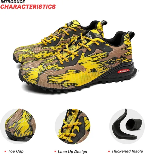 Vista 5 de Kricely Tenis de correr para hombre, para caminar, senderismo, tenis para hombre, tenis cruzado, tenis al aire libre, calzado casual