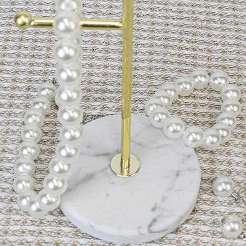 Vista 7 de Soporte de joyería para collares, organizador para colgar en la mesa, con niveles, árbol de joyería para exhibir collares, pulseras, anillos