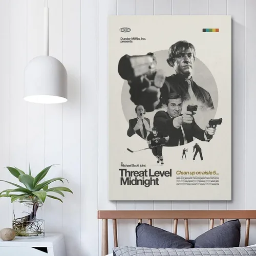 Vista 5 de Póster de película de medianoche de nivel de amenaza, póster artístico y arte de pared, póster moderno para decoración de dormitorio familiar, 08 x