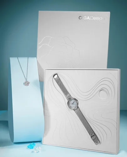 Vista 6 de CIGA Design Relojes para mujer Dinamarca Rose Series Reloj de pulsera de cuarzo o esqueleto mecánico automático con collar de regalo