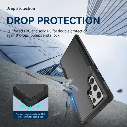 Vista 5 de Compatible con [funda Samsung Galaxy S23 Ultra SM-S918U], funda resistente con [ a prueba de golpes] fundas protectoras para Galaxy S23 Ultra