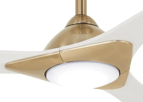 Vista 3 de Minka-Aire F868L-SBR/WHF Elegante ventilador de techo de 60 pulgadas con luces, latón suave