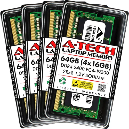 Vista 8 de A-Tech 4GB DDR4 2400 MHz SODIMM PC4-19200 (PC4-2400T) CL17 Módulo de Memoria RAM para Laptop No-ECC
