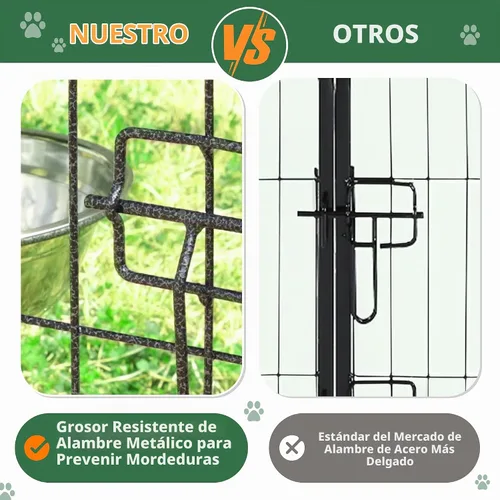 Vista 8 de MUPATER Perrera para perros al aire libre, 10 x 10 pies, casa grande para perros con techo y puerta con cerradura, recinto resistente para perros