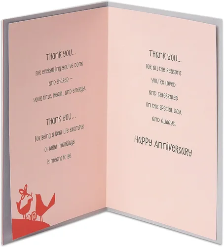 Vista 2 de American Greetings Tarjeta de aniversario para padres (Gracias)