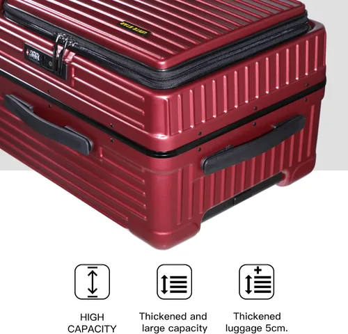 Vista 4 de S Unite Star 20 Inch Carry On Luggage with Front Laptop Pocket, Lightweight Hardshell ABS+PC+Aluminum Frame Suitcase with TSA Lock, 360 Spinner