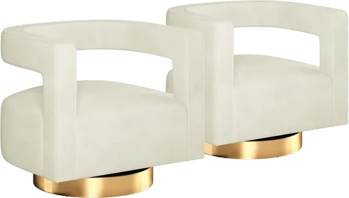 Vista 12 de BELLEZE Silla de Acento Giratoria Tipo Barril, Silla Redonda Moderna Tapizada con Brazos Cómoda de Terciopelo con Respaldo Curvado con Base Dorada