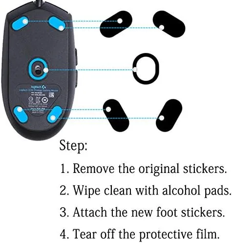 Vista 3 de Adhesivo de repuesto para ratón compatible con Corsair Glaive Pro Gaming Mouse