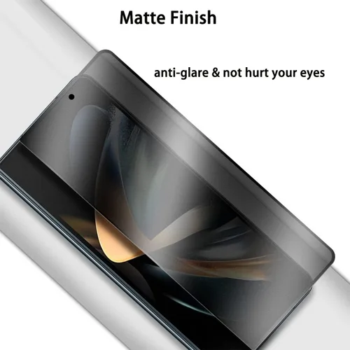 Vista 3 de 2 piezas de vidrio templado mate de privacidad para Samsung Galaxy Z Fold 3 5G, 2 protectores de pantalla frontal (exterior), color negro