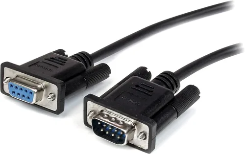 Vista 2 de StarTech.com Cable serial DB9 RS232 de 9.8 ft, recto, negro y cable de módem nulo serie RS232 de 10 pies - Cable de módem nulo - DB-9 (F) a DB-9 (F)