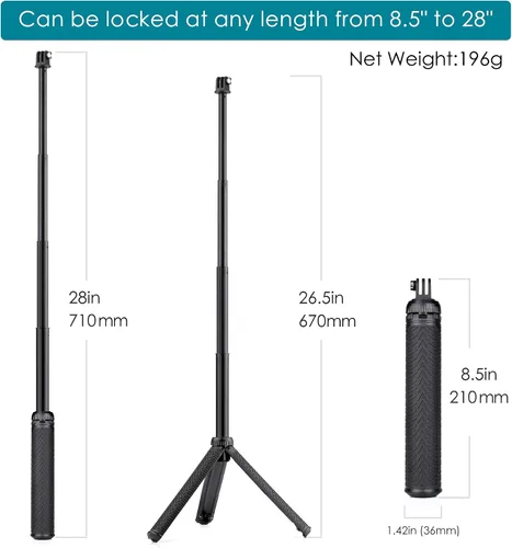 Vista 2 de Soporte extensible de trípode para selfie stick de 28