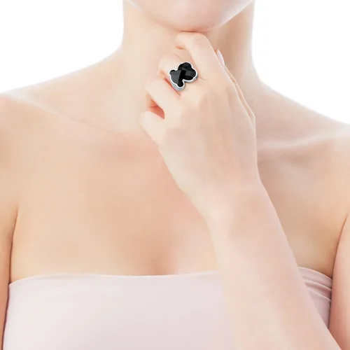 Vista 4 de Anillo TOUS Color de plata 925 con Oso de Onyx Negro