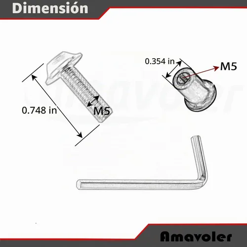 Vista 2 de Kit de tornillos de 10 tornillos para parabrisas de motocicleta, tornillos universales CNC para parabrisas de motocicleta, funciona en parabrisas