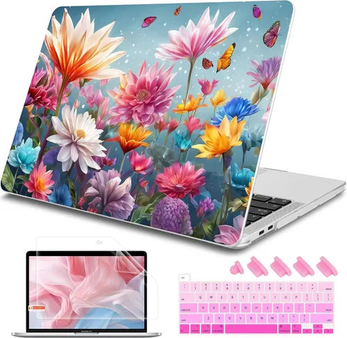 Vista 12 de Tuiklol para MacBook Pro de 13 pulgadas M2 Clip 2022, versión 2021 2020 M1 A2338 A2289 A2251, carcasa rígida de plástico y cubierta de teclado