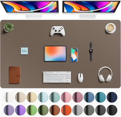 Vista 50 de Aothia - Protector de escritorio de cuero sintético grande, base antideslizante para mouse y superficie para escribir, impermeable, fácil de Agua
