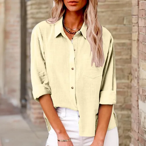 Vista 66 de SMIDOW Camisa de algodón y lino con botones para mujer