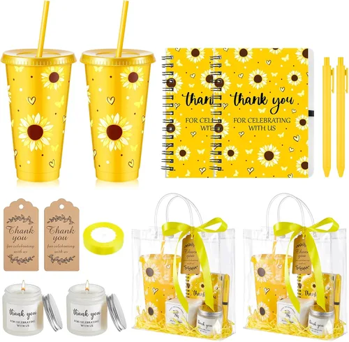 Vista 38 de Nuogo - Juego de 2 premios de ducha para padres para adultos, regalo de despedida de soltera, vaso de plástico, cuaderno con vela perfumada, bolsa