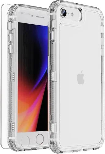 Vista 10 de X-belmox Funda resistente para iPhone SE 2022 (3ª generación), iPhone SE 2020 (2ª generación), 3 en 1 [a prueba de golpes] [a prueba de caídas]