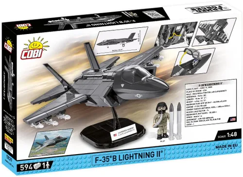 Vista 2 de COBI Avión Jet F-35B Lightning II de las Fuerzas Armadas, plateado