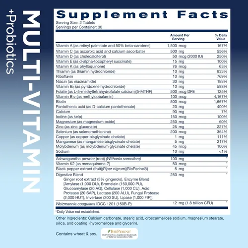 Vista 2 de Replenza Daily GLP-1 Suplemento de apoyo nutricional, vitaminas y minerales esenciales, apoyo para la salud intestinal, el estrés y la energía