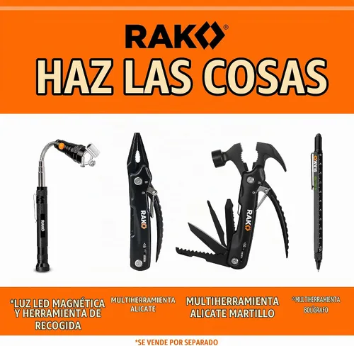 Vista 9 de RAK Pro Tools - Alicates multiherramienta – Regalos únicos geniales para papás que lo tienen todo – Multiherramienta compacta de supervivencia DIY