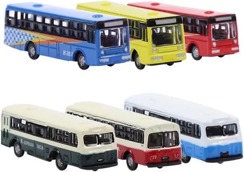 Vista 2 de BS150 6pcs Diecast Modelo Autobuses Coche 1:160 N Escala Paisaje de la calle Paisaje Ferroviario Escenario DIY Tren Diseño Modelo Accesorios
