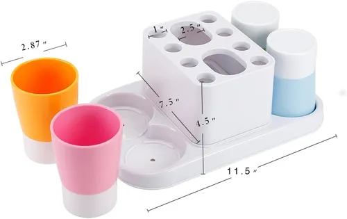 Vista 3 de Eslite Soporte para cepillos de dientes y soporte organizador grande para baño