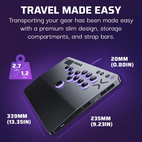 Vista 9 de Turtle Beach Victrix Pro KO Leverless All Button Fight Stick for PlayStation 5, Officially Licensed PS5 PS4, Windows 10/11 PC, Customizable eSports