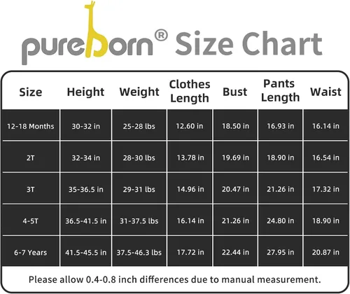 Vista 6 de pureborn Baby Pajamas Set Pjs - Kids Toddler Boy Girl Long Sleeve Snug Fit Cotton Sleepwear 2pcs 18M-7Y