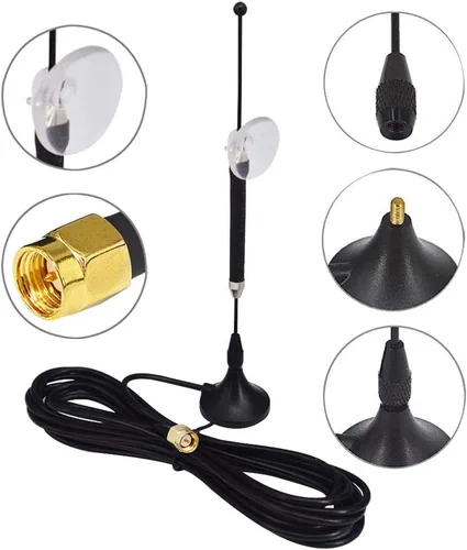 Vista 5 de Antena celular 4G LTE 10dBi SMA macho 698-960MHz 1700-2700MHz con base magnética Antena al aire libre RG174 3M para router inalámbrico WiFi