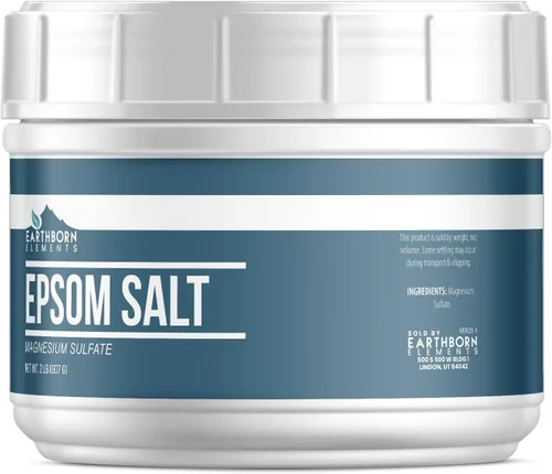 Vista 10 de Earthborn Elements Sal de Epsom de vainilla y durazno de cachemira, 8 libras, cubo de un galón, pura y sin diluir, sal de remojo con fragancia