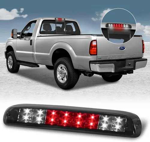 Vista 22 de Reemplazo para Ford F-250 F-350 F-450 F-550 Super Duty/Ford Ranger 1993-2011 Lente de humo LED cromado carcasa trasera de montaje alto 3ª tercera