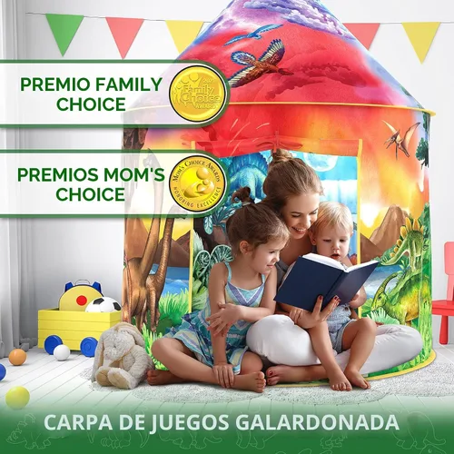 Vista 8 de W&O - Tienda de campaña infantil con botón, diseño extraordinario, desplegable, para niños, juguete para niños y niñas, para exteriores e interiores