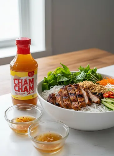 Vista 6 de Cham Cham Sauce (Salsa vietnamita tradicional) (versión de salsa de pescado suave) (16 onzas líquidas)