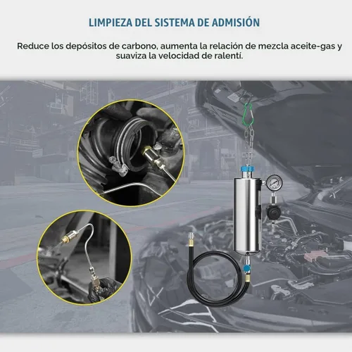 Vista 8 de Kit de herramientas de limpieza de inyector de combustible 1000ML 150PSI Limpiador de sistema de inyección de combustible sin desmontaje Máquina