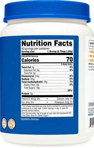 Vista 5 de Nutricost Polvo de dextrosa de 2 libras, sin OMG, sin gluten