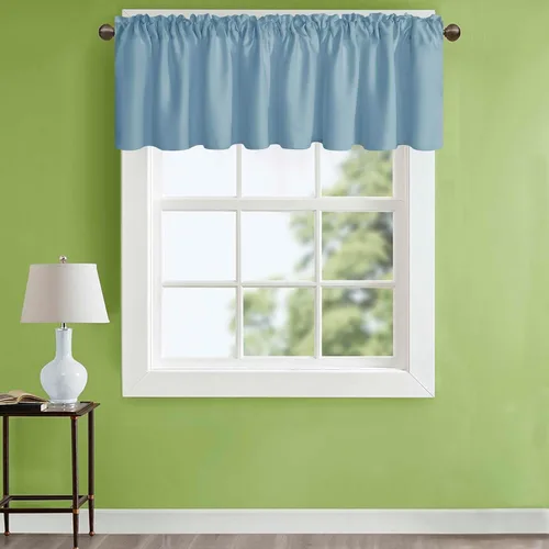 Vista 9 de Cortinas de cocina negras Ladity - 2 paneles de cortinas cortas opacas, 36 pulgadas, privacidad, niveles de café, cortinas de granja para ventana