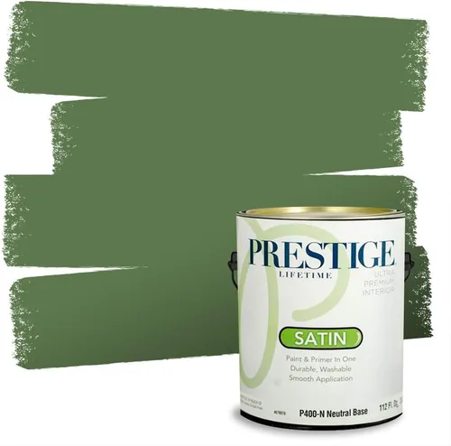 Vista 74 de PRESTIGE Pintura exterior e imprimación en uno, aloe, plano, 1 galón