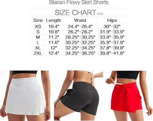 Vista 8 de Blaosn Pantalones cortos con falda para mujer, para gimnasio, yoga, atletismo, entrenamiento, correr, tenis, falda linda para niñas, ropa de moda