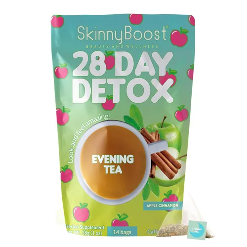 Vista 8 de Skinny Boost - Té de noche (paquete de 2) 28 bolsas de té en total, apoya la desintoxicación y la limpieza, reduce la hinchazón, todo natural, vegano