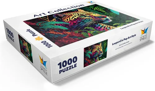 Vista 3 de MyPuzzle Leopard - Pop-Art Style - Rompecabezas prémium de 1000 piezas para adultos